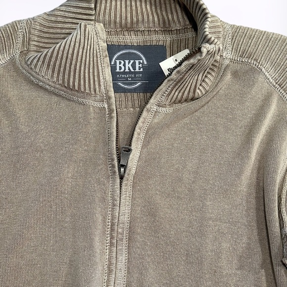 NWT BKE Khaki BLAINE ATHLETIC FIT Full Zip Up Sweater/Cardigan SZ M - Picture 3 of 6